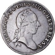 Italy Scudo Joseph II. Milan 1784 LB KM# 212 IOSEPH II D G R IMP S AUG G H ET B REX A A coin obverse Italy Scudo Joseph II. Milan 1784 LB KM# 212 IOSEPH II D G R IMP S AUG G H ET B REX A A coin obverse