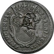 Italy Soldo Lucca Coinage 1755 KM# 64 LUCENSIS RESPUBLICA 17 55 LIBERTAS coin obverse Italy Soldo Lucca Coinage 1755 KM# 64 LUCENSIS RESPUBLICA 17 55 LIBERTAS coin obverse