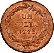 Italy Soldo Maria Theresa 1777 S KM# 186 UN SOLDO 1777 coin reverse Italy Soldo Maria Theresa 1777 S KM# 186 UN SOLDO 1777 coin reverse