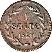 Italy 1 Soldo Carlo II. Lucca 1826 KM# A34 1 SOLDO 1826 coin reverse