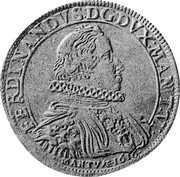 Italy Tallero Ferdinando Gonzaga 1616 KM# 67 FERDINAND(VS) D G DVX MAN(T)(V) VI MANTVÆ coin obverse Italy Tallero Ferdinando Gonzaga 1616 KM# 67 FERDINAND(VS) D G DVX MAN(T)(V) VI MANTVÆ coin obverse
