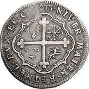 Italy Tallero Carlo I 1633 KM# 150 NIVER MAIEN RETHEL DVX ET C 1633 coin reverse Italy Tallero Carlo I 1633 KM# 150 NIVER MAIEN RETHEL DVX ET C 1633 coin reverse