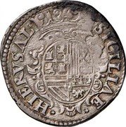 Italy Tari Filippo IV 1642 GAC/N KM# 79 SICILIAE HIERVS AL coin reverse