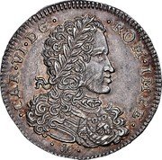 Italy Tari Carlo VI 1715 IM//MFA KM# 133 CAR VI D G ROM IMPE coin obverse Italy Tari Carlo VI 1715 IM//MFA KM# 133 CAR VI D G ROM IMPE coin obverse