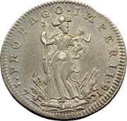Italy Tari Carlo VI 1716 IM-GBA KM# 137 PROPAGO IMPERII 17 16 coin reverse