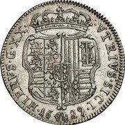 Italy Tari Carlo II 1689 AG/A KM# 113 VTRIVS SIC(L) HIERVS G XX 16 89 coin reverse Italy Tari Carlo II 1689 AG/A KM# 113 VTRIVS SIC(L) HIERVS G XX 16 89 coin reverse