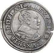 Italy Testone Alessandro I ND KM# 57 ALEXANDER DVX MIRANDVLÆ I coin obverse Italy Testone Alessandro I ND KM# 57 ALEXANDER DVX MIRANDVLÆ I coin obverse