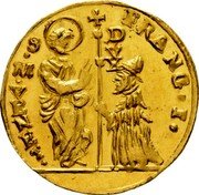 Italy Zecchino Francesco I. Lombardy ND (1815) C# 9 FRANC I S M VENET DVX coin obverse