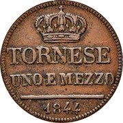 Italy 1-1/2 Tornese Ferdinando II 1844 KM# 355 TORNESE UNO E MEZZO 1844 coin reverse Italy 1-1/2 Tornese Ferdinando II 1844 KM# 355 TORNESE UNO E MEZZO 1844 coin reverse