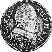Italy 1/12 ECU Innocent XII 1693 II KM# 107 INNOCEN XII P M A II coin obverse Italy 1/12 ECU Innocent XII 1693 II KM# 107 INNOCEN XII P M A II coin obverse