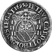 Italy 1/12 ECU Innocent XII 1693 II KM# 107 PETRVS CARD OTTHO BONVS LEGAT 1693 coin reverse Italy 1/12 ECU Innocent XII 1693 II KM# 107 PETRVS CARD OTTHO BONVS LEGAT 1693 coin reverse