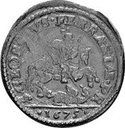 Italy 1/2 Baiocco Clement X 1675 KM# 94 GEORGIVS FERRARIÆ PR 1675 coin reverse