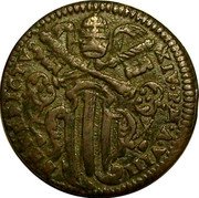 Italy 1/2 Baiocco Benedict XIV 1748 VIII KM# 144 BENEDICTV XIV P M A VIII coin obverse Italy 1/2 Baiocco Benedict XIV 1748 VIII KM# 144 BENEDICTV XIV P M A VIII coin obverse