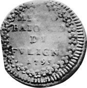 Italy 1/2 Baiocco Pius VI 1795 1795 KM# 6 MEZZO BAIOCCO DI FVLIGNO 1795 coin reverse Italy 1/2 Baiocco Pius VI 1795 1795 KM# 6 MEZZO BAIOCCO DI FVLIGNO 1795 coin reverse