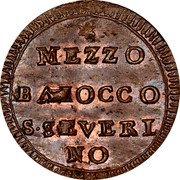 Italy 1/2 Baiocco Pius VI 1796 XXII KM# 2 MEZZO BAIOCCO S SEVERI NO coin reverse Italy 1/2 Baiocco Pius VI 1796 XXII KM# 2 MEZZO BAIOCCO S SEVERI NO coin reverse