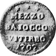 Italy 1/2 Baiocco Pius VI 1797 XXIII KM# 1 MEZZO BAIOCCO VITERBO 1797 coin reverse Italy 1/2 Baiocco Pius VI 1797 XXIII KM# 1 MEZZO BAIOCCO VITERBO 1797 coin reverse