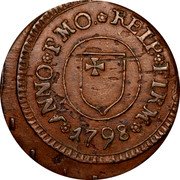 Italy 1/2 Baiocco 1798 KM# 5 Provisional Republic Standard Coinage ANNO PMO REIP FIRM 1798 coin reverse Italy 1/2 Baiocco 1798 KM# 5 Provisional Republic Standard Coinage ANNO PMO REIP FIRM 1798 coin reverse