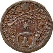 Italy 1/2 Baiocco Clement XI ND (1719) XIX KM# 127 CLEM XI PO MAX AN XIX coin obverse Italy 1/2 Baiocco Clement XI ND (1719) XIX KM# 127 CLEM XI PO MAX AN XIX coin obverse
