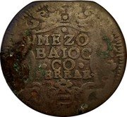Italy 1/2 Baiocco Innocent XIII. Ferrara ND (1721) KM# 130 MEZO BAIOC CO FERRAR coin reverse