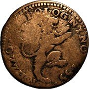 Italy 1/2 Bolognino Bologna Coinage 1755 KM# 220 MEZZO BOLOGNINO 1755 coin reverse Italy 1/2 Bolognino Bologna Coinage 1755 KM# 220 MEZZO BOLOGNINO 1755 coin reverse
