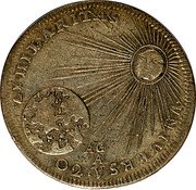 Italy 1/2 Ducato Philip V 1702 IM//AG/A KM# 127 LY HILARITAS AG A 02 VNIVERSA coin reverse Italy 1/2 Ducato Philip V 1702 IM//AG/A KM# 127 LY HILARITAS AG A 02 VNIVERSA coin reverse
