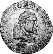 Italy 1/2 Franc Paul V 1609 KM# 12 PAVLVS V PONT OPT M A X 1609 coin obverse Italy 1/2 Franc Paul V 1609 KM# 12 PAVLVS V PONT OPT M A X 1609 coin obverse