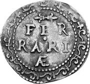 Italy 1/2 Grosso Paul V. Ferrara. Arabesque Border 1620 KM# 9 FER RARI Æ coin reverse