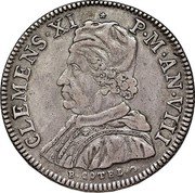 Italy 1 Piastra Clement XI 1708 VIII KM# 103 CLEMENS XI P M AN VIII coin obverse Italy 1 Piastra Clement XI 1708 VIII KM# 103 CLEMENS XI P M AN VIII coin obverse