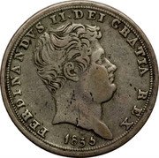 Italy 10 Grana Ferdinando II 1833 KM# 319 FERDINANDVS II DEI GRATIA REX 1835 coin obverse Italy 10 Grana Ferdinando II 1833 KM# 319 FERDINANDVS II DEI GRATIA REX 1835 coin obverse