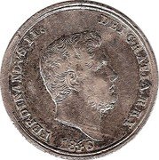 Italy 10 Grana Ferdinando II 1846 KM# 328 FERDINANDUS II DEI GRATIA REX 1846 coin obverse Italy 10 Grana Ferdinando II 1846 KM# 328 FERDINANDUS II DEI GRATIA REX 1846 coin obverse