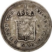 Italy 10 Grana Ferdinando II 1856 KM# 364 REGNI VTR. SIC.ET HIER G.10 coin reverse Italy 10 Grana Ferdinando II 1856 KM# 364 REGNI VTR. SIC.ET HIER G.10 coin reverse