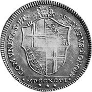 Italy 10 Paoli (Scudo) Madonna with Child 1796 MDCCXCVI KM# 341 COMVNITAS ET SENATVS BONON MDCCXCVI coin obverse Italy 10 Paoli (Scudo) Madonna with Child 1796 MDCCXCVI KM# 341 COMVNITAS ET SENATVS BONON MDCCXCVI coin obverse