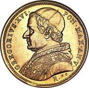 Italy 10 Scudo Gregory XVI 1835 R V KM# 1108 GREGORIVS XVI PON MAX AN V R. N.C. coin obverse Italy 10 Scudo Gregory XVI 1835 R V KM# 1108 GREGORIVS XVI PON MAX AN V R. N.C. coin obverse