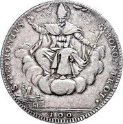 Italy 100 Bolognia (Scudo) Pius VI 1795 KM# 324 S PETRONIVS BONON PROT 100 coin reverse Italy 100 Bolognia (Scudo) Pius VI 1795 KM# 324 S PETRONIVS BONON PROT 100 coin reverse