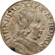 Italy 12 Bolognini (Bianca) Benedict XIV 1749 KM# 229 BENEDIC XIV P M BONON coin obverse Italy 12 Bolognini (Bianca) Benedict XIV 1749 KM# 229 BENEDIC XIV P M BONON coin obverse