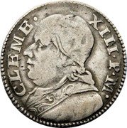 Italy 12 Bolognini (Bianca) Clement XIII 1762 KM# 237 CLEMEN XIII P M coin obverse Italy 12 Bolognini (Bianca) Clement XIII 1762 KM# 237 CLEMEN XIII P M coin obverse