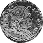 Italy 12 Bolognini (Bianca) Clement XIV 1773 KM# 253 CLEME XIV P M coin obverse Italy 12 Bolognini (Bianca) Clement XIV 1773 KM# 253 CLEME XIV P M coin obverse