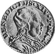 Italy 12 Bolognini (Bianca) (Benedict XIV) KM# 222 BENEDICTVS XIV P MAX coin obverse Italy 12 Bolognini (Bianca) (Benedict XIV) KM# 222 BENEDICTVS XIV P MAX coin obverse