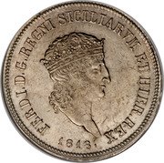 Italy 120 Grana Ferdinando I Small head 1818 KM# 285 FERD.I.D.G.REGNI SICILIARVM ET HIER.REX 1818. coin obverse Italy 120 Grana Ferdinando I Small head 1818 KM# 285 FERD.I.D.G.REGNI SICILIARVM ET HIER.REX 1818. coin obverse