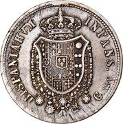 Italy 120 Grana Ferdinando I 1st type 1818 KM# 281 HISPANIARVM INFANS G.120 coin reverse Italy 120 Grana Ferdinando I 1st type 1818 KM# 281 HISPANIARVM INFANS G.120 coin reverse