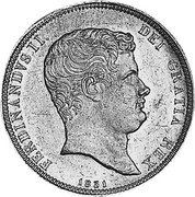 Italy 15 Ducati Ferdinando II 1831 KM# 311 FERDINANDVS II DEI GRATIA REX. coin obverse Italy 15 Ducati Ferdinando II 1831 KM# 311 FERDINANDVS II DEI GRATIA REX. coin obverse