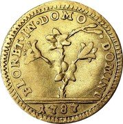 Italy 15 Paoli (Mezza Doppia D'oro) Pius VI 1787 KM# 1050 FLORET IN DOMO DOMINI 1787 coin obverse Italy 15 Paoli (Mezza Doppia D'oro) Pius VI 1787 KM# 1050 FLORET IN DOMO DOMINI 1787 coin obverse