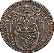 Italy 2 Baiocchi Pius VI 1795 XXI KM# 2 PIVS SEXTVS PON M A XXI coin obverse Italy 2 Baiocchi Pius VI 1795 XXI KM# 2 PIVS SEXTVS PON M A XXI coin obverse