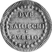 Italy 2 Baiocchi (Pius VI. Gubbio) KM# 172 DVE BAIOCCHI GVBBIO coin reverse Italy 2 Baiocchi (Pius VI. Gubbio) KM# 172 DVE BAIOCCHI GVBBIO coin reverse