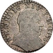 Italy 2 Bolognini Benedict XIV 1753 KM# 227 BENEDIC XIV P M 1753 coin obverse Italy 2 Bolognini Benedict XIV 1753 KM# 227 BENEDIC XIV P M 1753 coin obverse