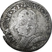 Italy 2 Bolognini (Clement XI) KM# 150 CLEMENS XI PONT M 1714 CF coin obverse Italy 2 Bolognini (Clement XI) KM# 150 CLEMENS XI PONT M 1714 CF coin obverse