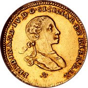 Italy 2 Ducati Ferdinando IV 1762 IA//CC-R KM# 170 FERDINAND IV D G SICILIAR ET HIER REX A coin obverse Italy 2 Ducati Ferdinando IV 1762 IA//CC-R KM# 170 FERDINAND IV D G SICILIAR ET HIER REX A coin obverse