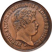 Italy 2 Tornesi Ferdinando II 1832 KM# 316 FERDINANDVS II D G REG NIVTRSIG ET HIER REX coin obverse Italy 2 Tornesi Ferdinando II 1832 KM# 316 FERDINANDVS II D G REG NIVTRSIG ET HIER REX coin obverse