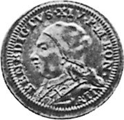 Italy 2 Zecchino Benedict XIV ND (1742) KM# 228 BENEDICTVS XIV P M BON coin obverse Italy 2 Zecchino Benedict XIV ND (1742) KM# 228 BENEDICTVS XIV P M BON coin obverse