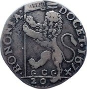 Italy 20 Bolognini (Lira) Clement X 1674 KM# 84 BONONIA DOCET 1674 GCG 20 coin reverse Italy 20 Bolognini (Lira) Clement X 1674 KM# 84 BONONIA DOCET 1674 GCG 20 coin reverse